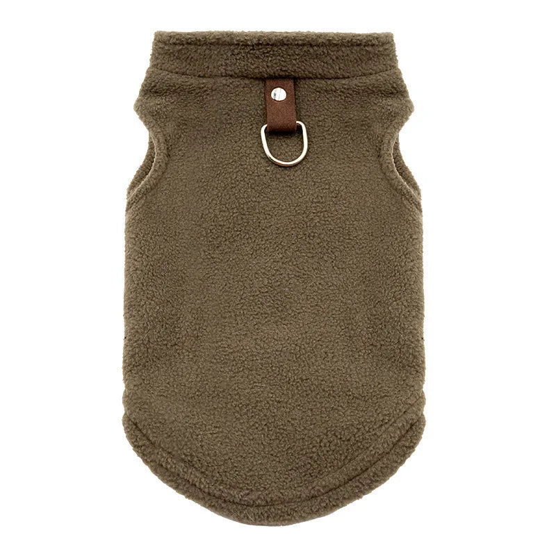 Spring Autumn Vintage Plaid Warm Fleece Pet Dog Cat Clothes Autumn Winter Thickened Vest Coat Small Medium Costume Traction Ring