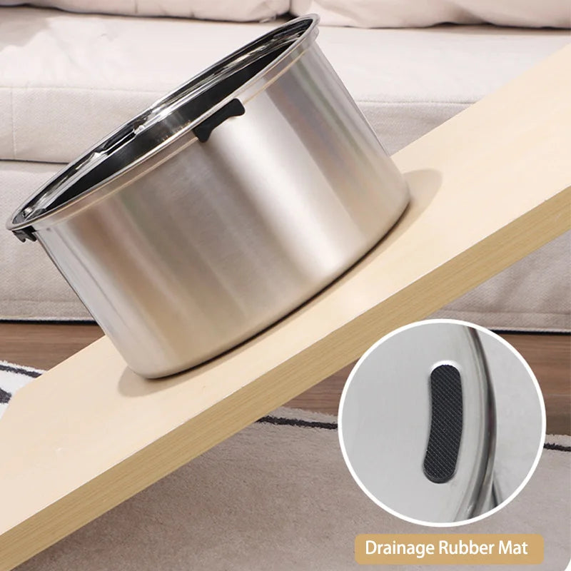1L/3L/5.6L Stainless Steel Dog Floating Bowl, No Spill Anti-Splash Dog Water Dispenser, Non-Slip Dog Cat Pet Water Feeder Bowl
