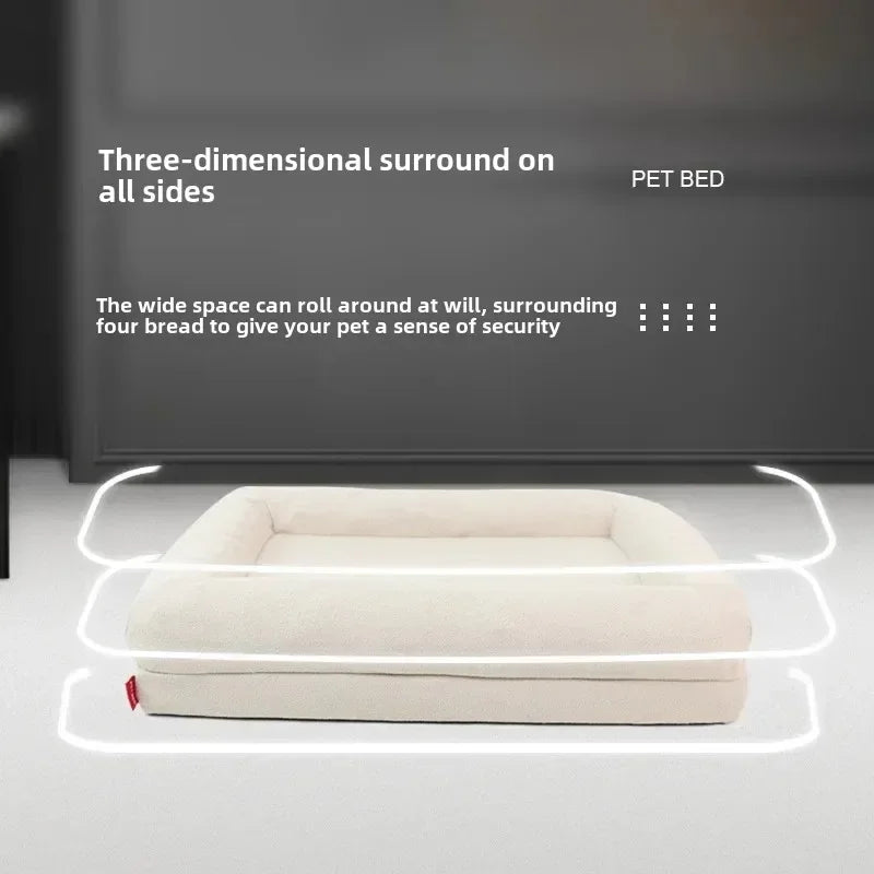 Surround Quadrangle Dog Kennel All-season High Thickened Memory Foam Removable Waterproof Spacious Solid Wear-resistant