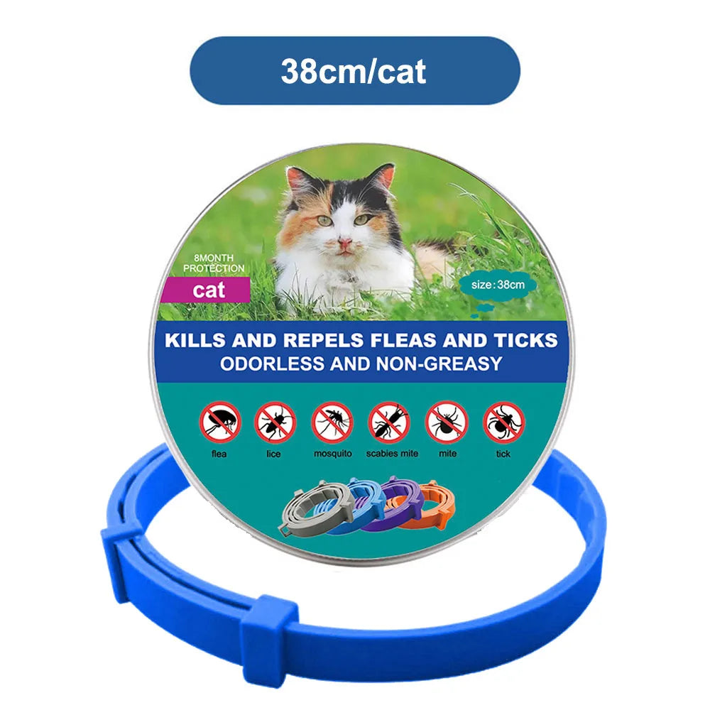 38cm 70cm Retractable Deworming Dog Cat Collar Pet Anti Flea Ticks Collar Repellent Mosquito Pet Collars for Cats Dogs Products