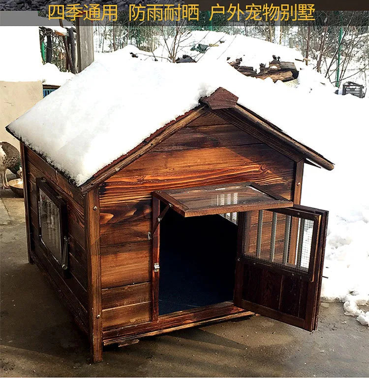 4XL Pet Kennel Large Dog Summer Cooler All Seasons Universal Medium Dog Kennel Solid Wood Removal and Washing