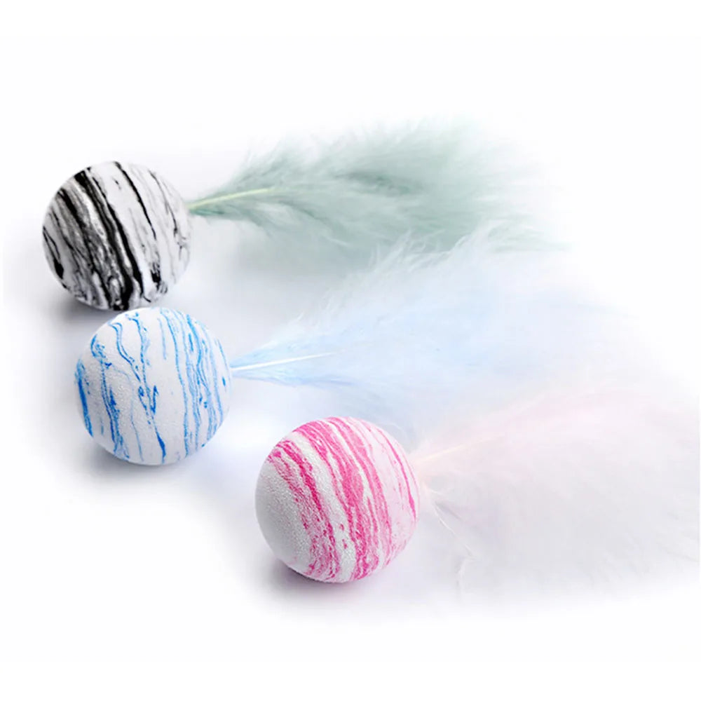 Cat Feather Toy Funny Foam Star Ball Feather Toy for Kitten Funny Cat Toy Throwing Toys Interactive Puppy Kitty Toy Pet Supplies
