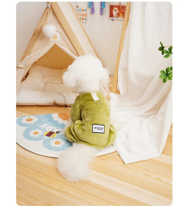 Thermal Flannel Winter Dog Pajamas for Small Dogs Cold Weather Warm Clothes Puppy Onesie Jumpsuit Yorkie Overalls for Dogs