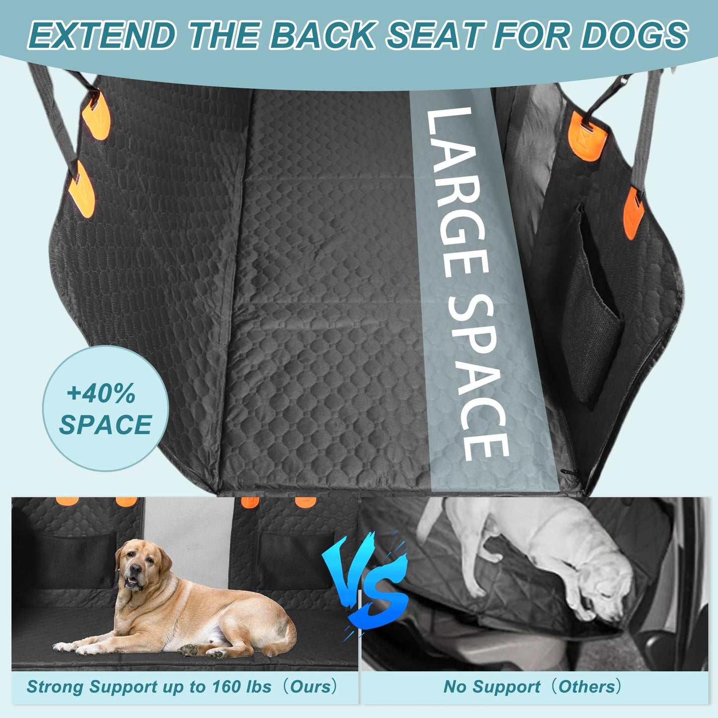 UXCELL Dog Car Seat Cover for Back Seat 6-layer Non-slip Dog Car Seat Cover Mechanical Wash Oxford Cloth Mats for Truck SUV