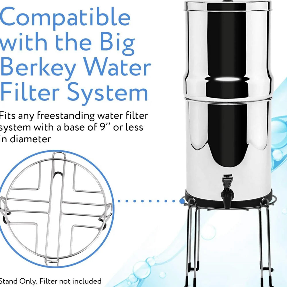 Water Filter Metal Stand Countertop Stand For Water Dispenser Detachable Tall Water Filter Stand Non-Slip Stainless Steel Stand