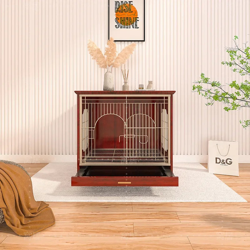 Spot solid wood Chinese dog cage, small and medium-sized Shiba Inu Teddy Corgi special high-end luxury furniture boutique dog ho