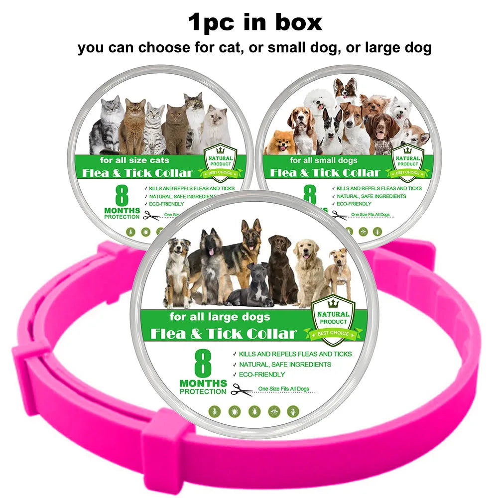 New 38/70cm Pet Anti Flea Ticks Anti-parasitic Dog Collar 8 Month Protection Retractable Collars for Puppy Cat Big Dogs Supplies