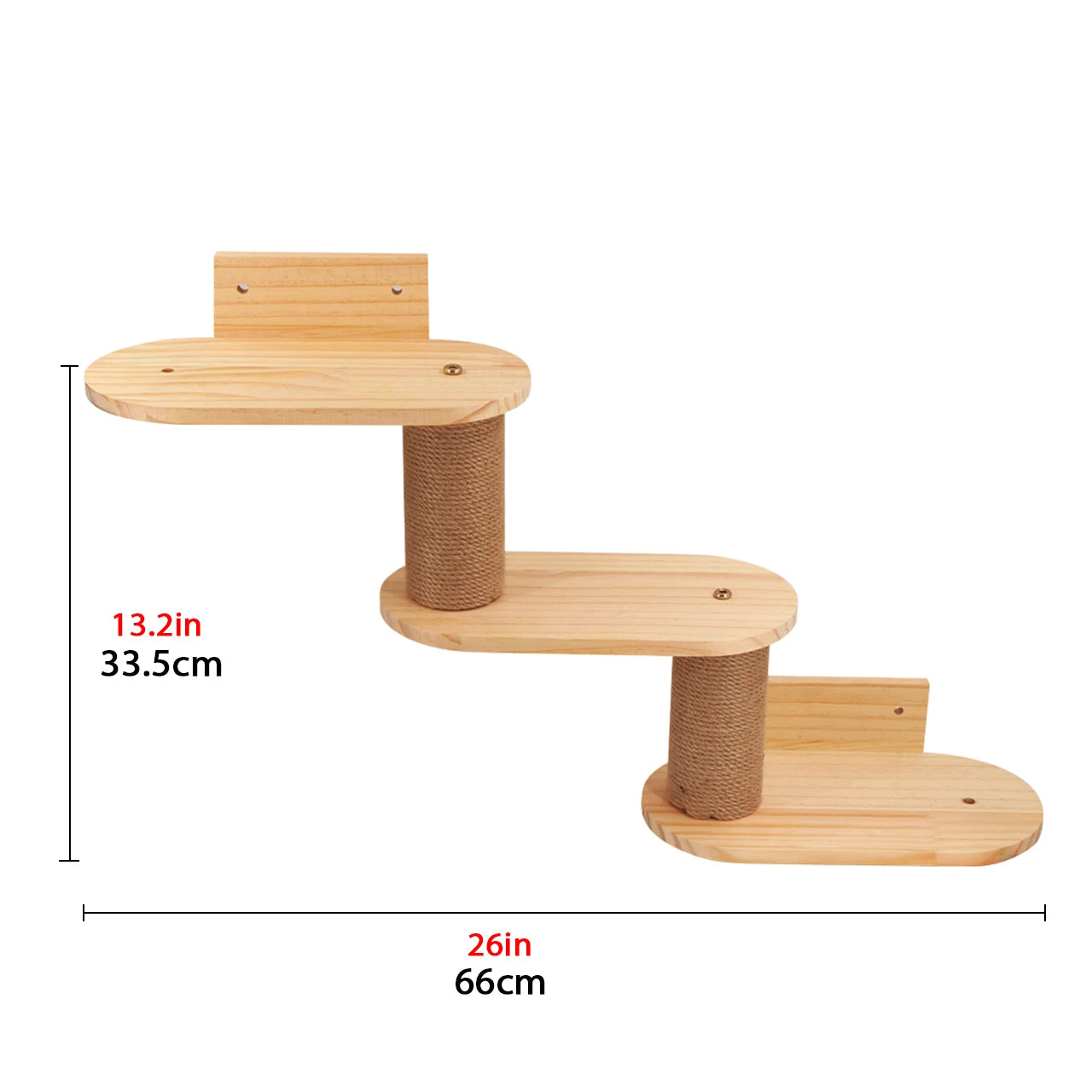 Cat Wall Mounted Solid Wooden Furniture Climbing Ladder and Cat Hammock with Scratching Post for Activity Indoor Cats Perches