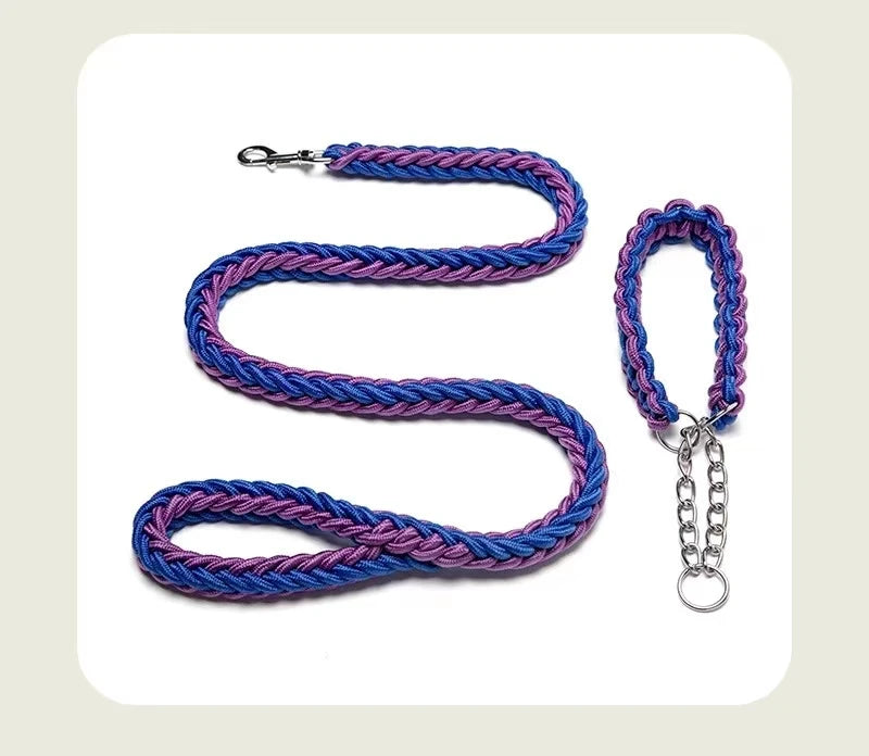130cm Super Strong Coarse Nylon Dog leash Army Green Canvas Double Row Adjustable Dogs Collars For Medium Large Dogs Leashes Set