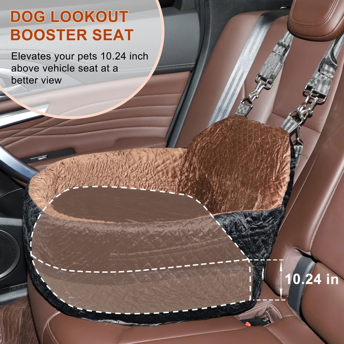 UXCELL Fashion Dog Car Seat Casual Solid Dog Beds Mats for Small Medium Dog Removable Safe Comfortable Travel Dog Supplies