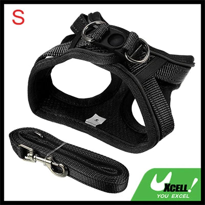 UXCELL Dog Harness Slip Lead Dog Leash 2pcs Sets Adjustable Dog Lead Step-in Puppy Pet Vest for Small Medium Dogs