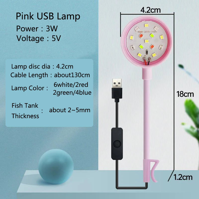 3W 5V USB Aquarium Light LED Waterproof Fish Tank Lighting Underwater Fish Lamp Aquariums Decor Plant Lamp Mini fish tank light