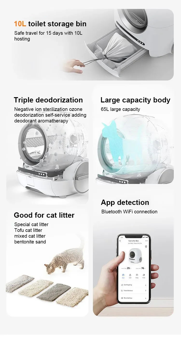 Smart cat toilet litter box extra large anti-splash litter box