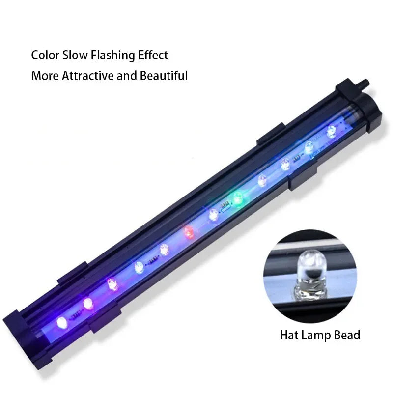 Aquarium LED Light Bubble Waterproof Fish Tank Lighting Underwater Fish Lamp Aquatic Decor Plant Lamp 100-240V 1W/2W/3W/4W