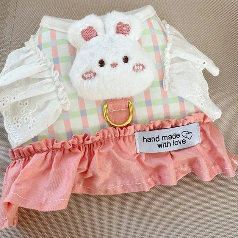 Cute Animal Lace Pet Vest Harness Handmade Lattice Vest for Small Dogs Bichon Frise Princess Summer Clothes Leash Accessories