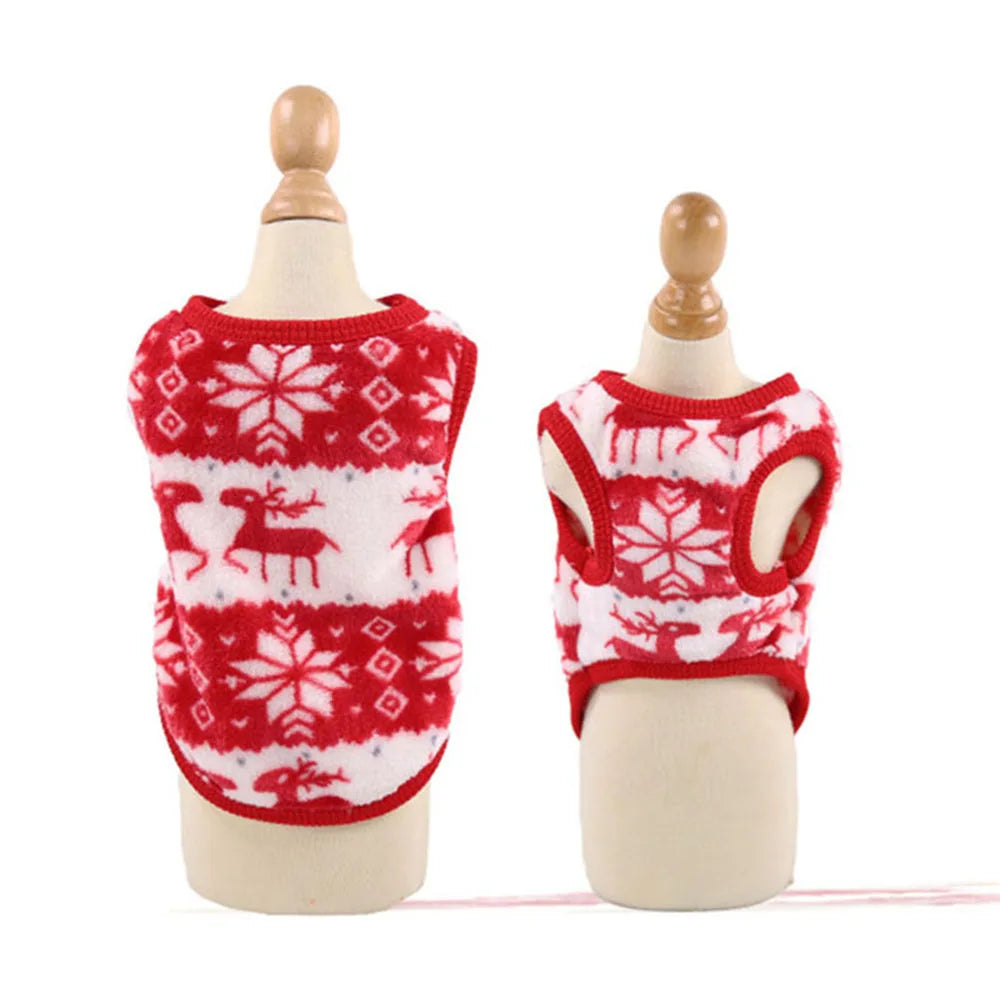 Christmas Dog Clothes Hoodie Pet Dog Sweater Flannel Antlers Scarf Winter Warm Small Dog Outfit Cat Hooded Clothing Costume Coat