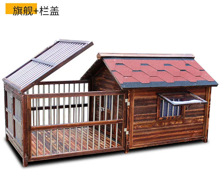 4XL Pet Kennel Large Dog Summer Cooler All Seasons Universal Medium Dog Kennel Solid Wood Removal and Washing