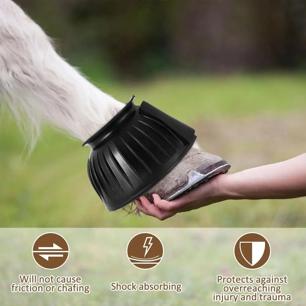 2pcs Horse Bell Boots Rubber No-Turn Horse Bell Boots Soft Equine Boots Protective Gear Accessories for Training Equipment