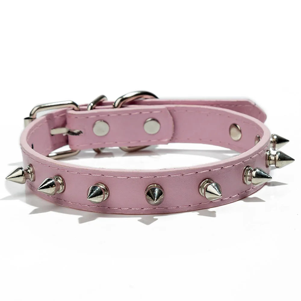 Anti-Bite Dog Collar Spiked Studded Pet Dog Collar PU Leather For Small Dogs Sport Bulldog Pug Puppy Dog Collar Cat Dog Supplies