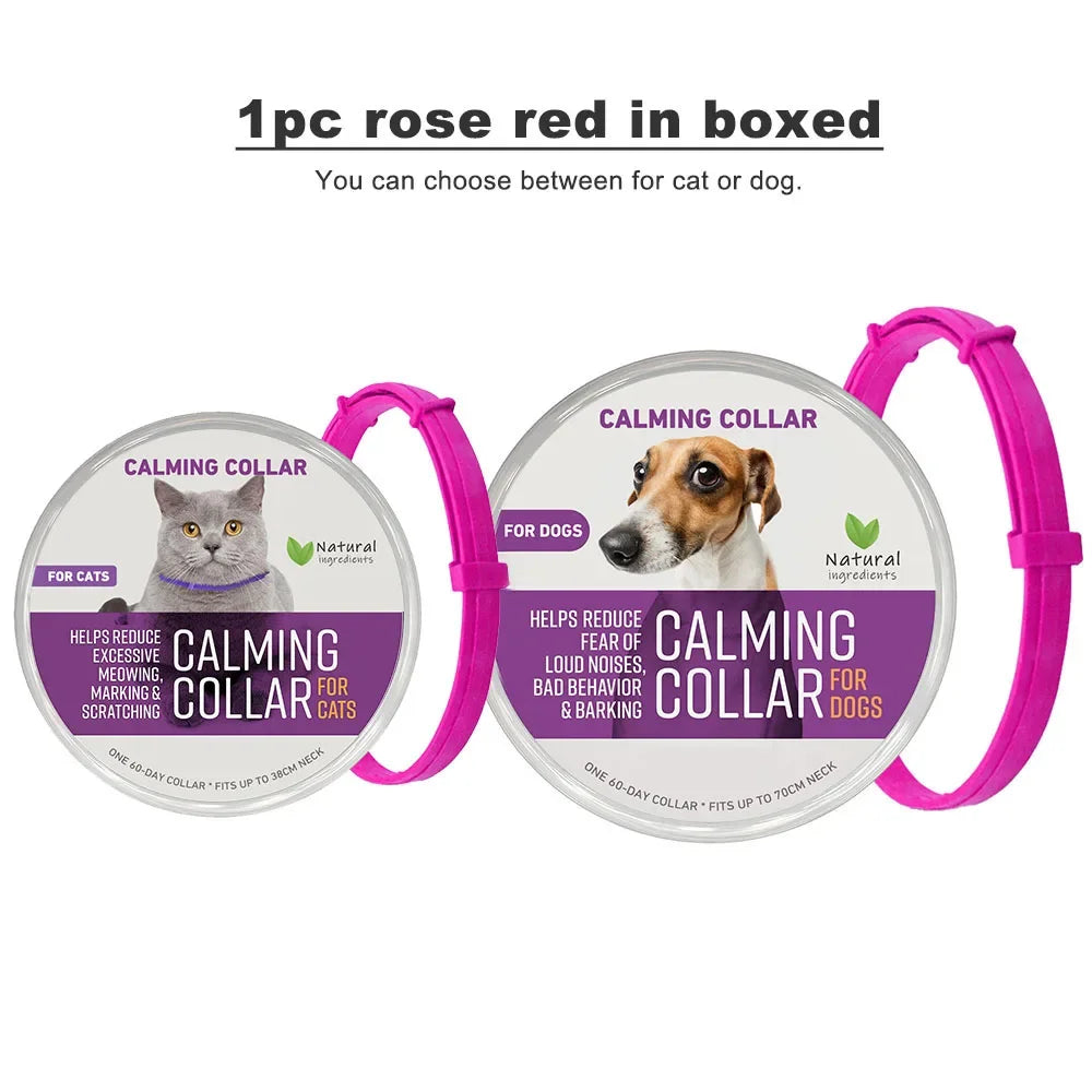 38/70cm Dog Calming Collar Pet Cat Anxiety Reducing Pheromone Collar for Dogs Releases Pheromones for 60Days Helps Calm for Dogs