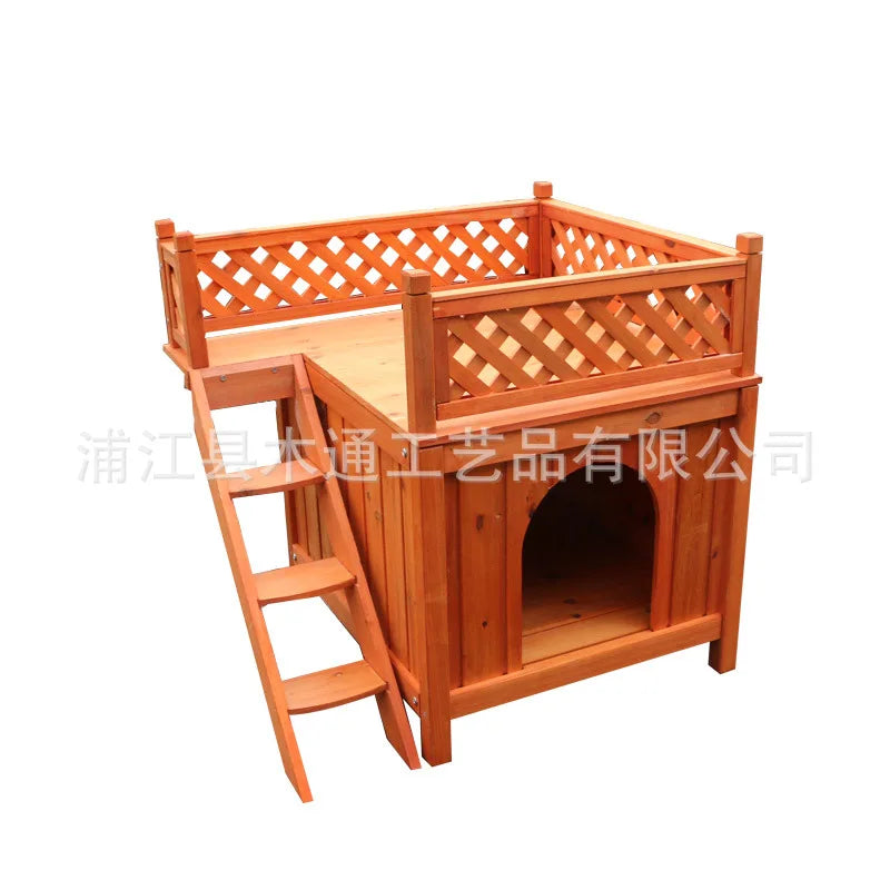 Teddy's Nest Kennel Wooden Cage Kennel Dog Furniture Small Double Deck Kennel Cat Villa Cat Nest Cattery