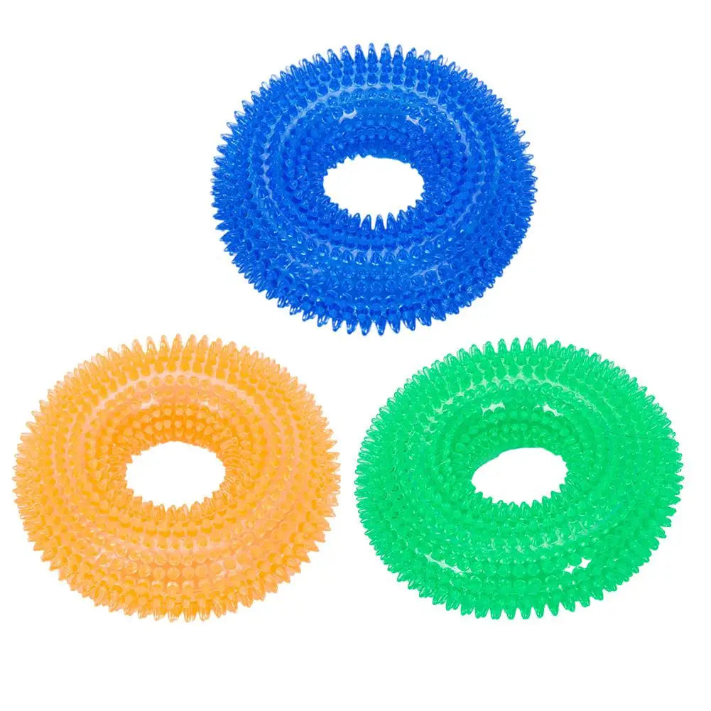 Pet Teething Sound Toy TPR Bite-resistant Raised Texture Teeth Design Spherical Safe Harmless Health Promotes Cleans Oral H0F7