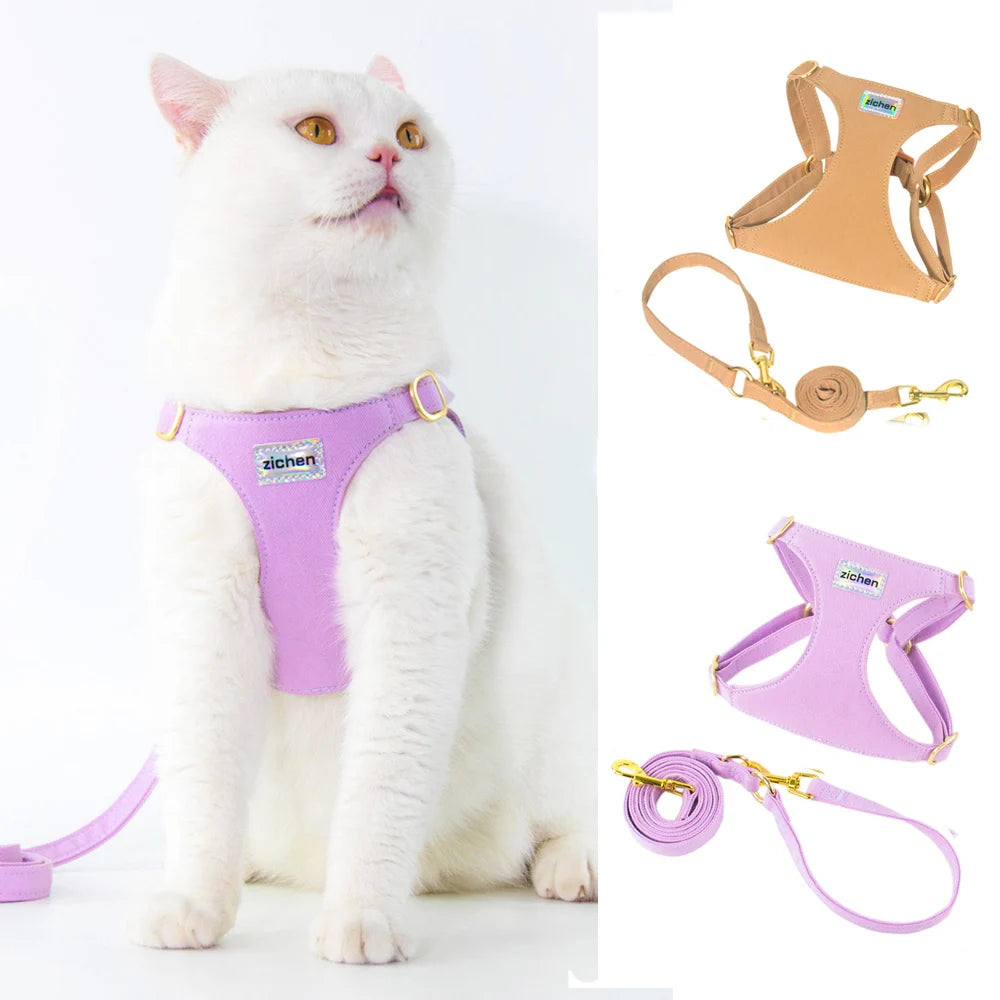 Durable Escape Proof Cat harness and leash Set, Adjustable Harness for Kitten Puppy Small Medium Large Cats Pet Accessories