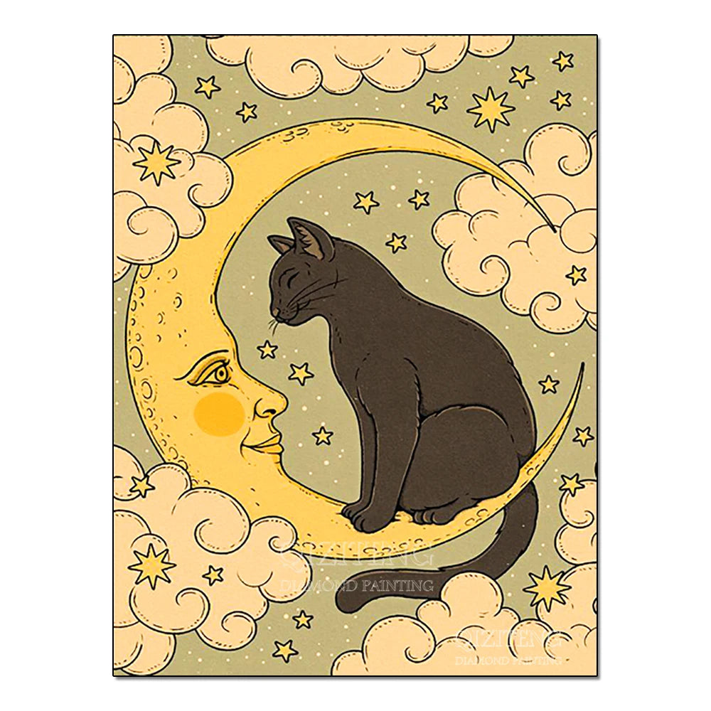 Tarot Cards Cat 5D Diamond Painting Cute Raccoon Full Diamond Cross Stitch Cartoon Animal Embroidery Mosaic Art Home Decoration