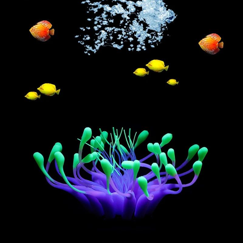 Artificial Underwater SiliconeCoral Aquarium Fish Tank Simulation Decoration Aquarium Backgrounds Plants Water Flower Beautiful
