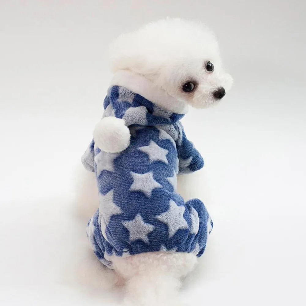 Soft Dog Pajamas Pjs Small Dogs Sweater Warm Doggy Winter Clothes Puppy Jumpsuit Flannel Onesie for Chihuahua Pet Cat Clothing