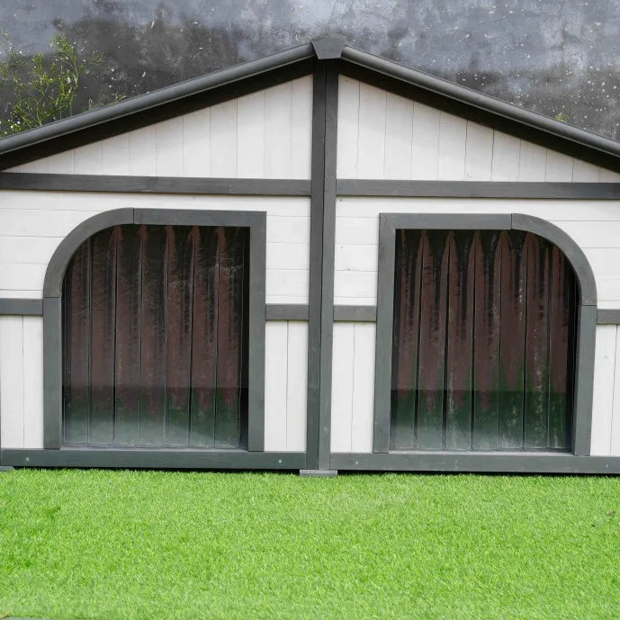 Solid wood dog house dog villa wooden kennel waterproof and rainproof outdoor large kennel dog house type pet