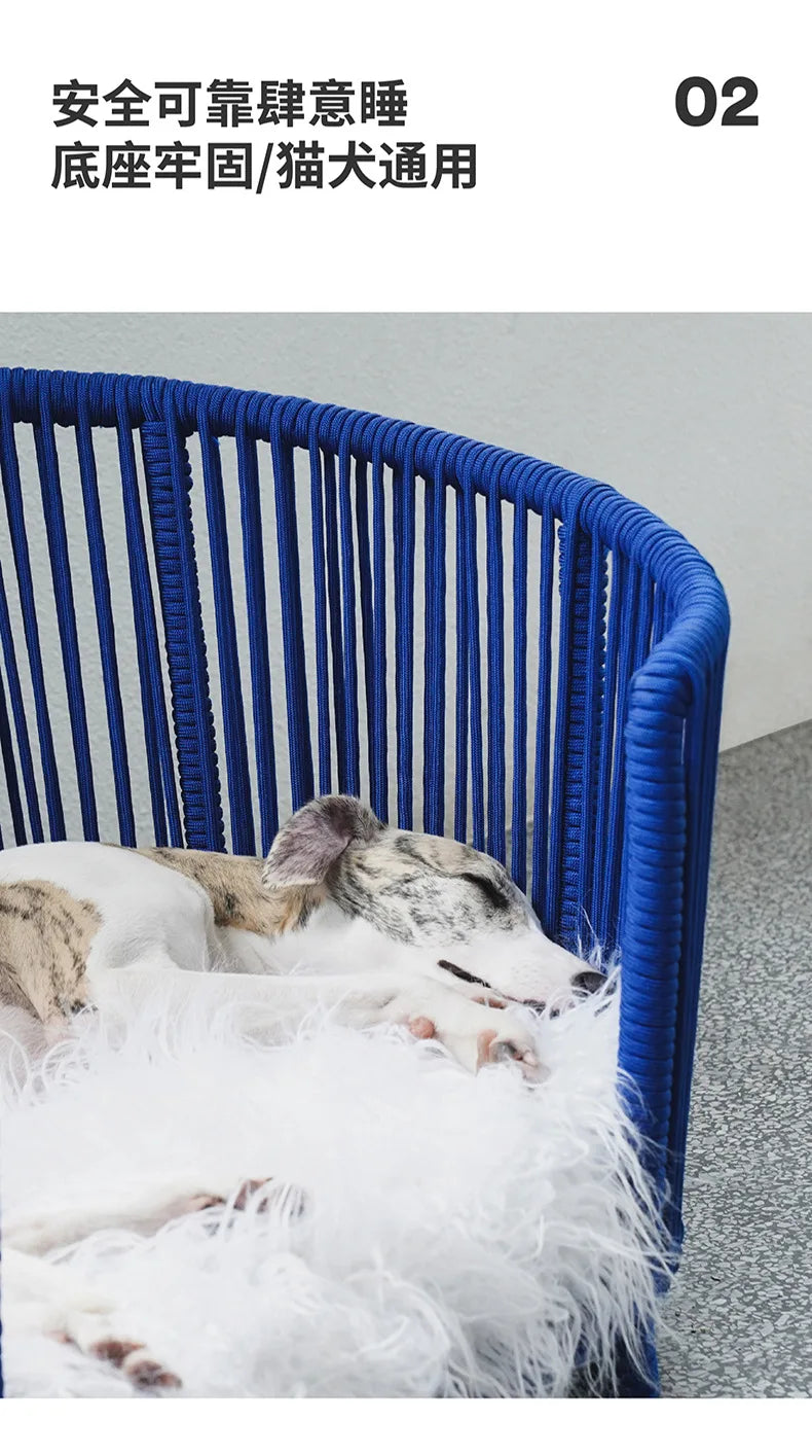 Zeze rope kennels universal in all seasons removable and washable cat litter dog bed small dog cute pet winter warm cat litter