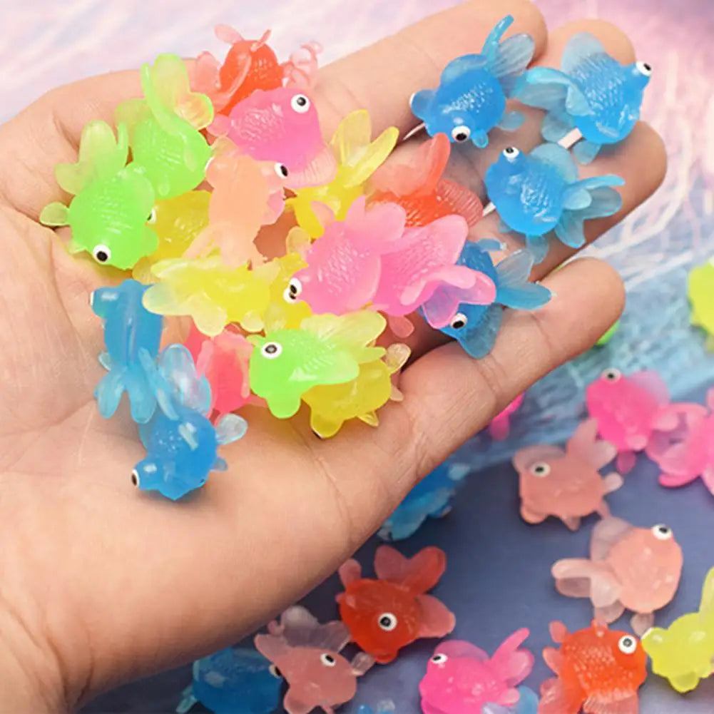 TPR Soft Glue Simulation Goldfish Transparent Environmentally Friendly Floating Small Goldfish Marine Animal Fish Tank Aquarium