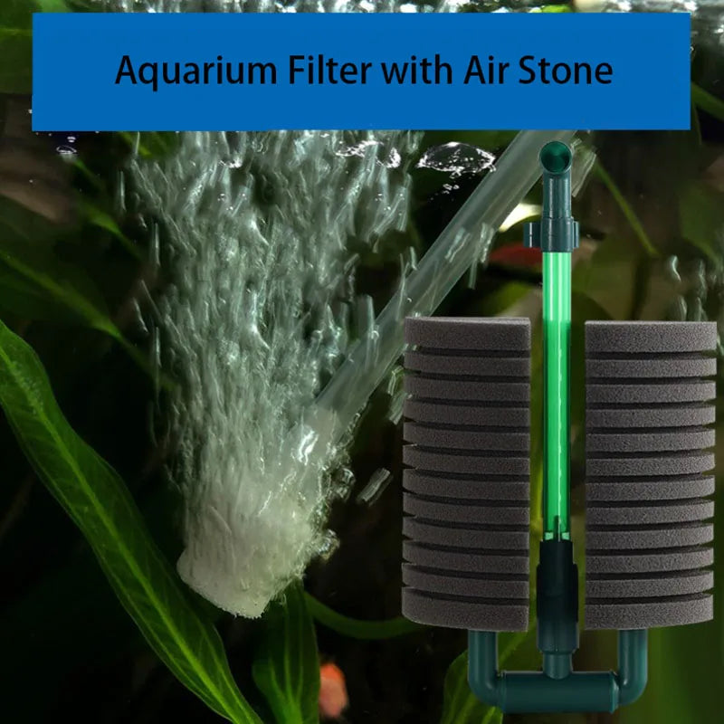 With Air Stone Sponge Filter for Aquarium Fish Tank Air Pump Biochemical Filtration Noiseless Foams Aquarium Accessories New