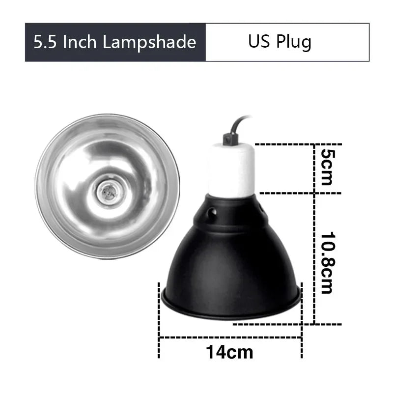 5.5 Inch Reptile Lamp Cap Tortoise Lizard Snake Terrarium Anti-scald Protective Lampshade Lamp Holder Reptile Safety Light Shade