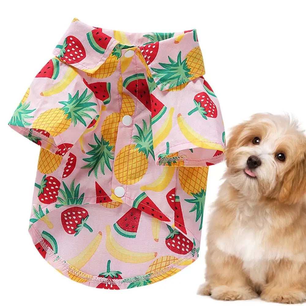 Summer Dog Shirt Breathable Puppy Outfit Fruit Print Puppy Outfit Pet T-Shirt Soft Pet Apparel Dog Shirt For Puppy