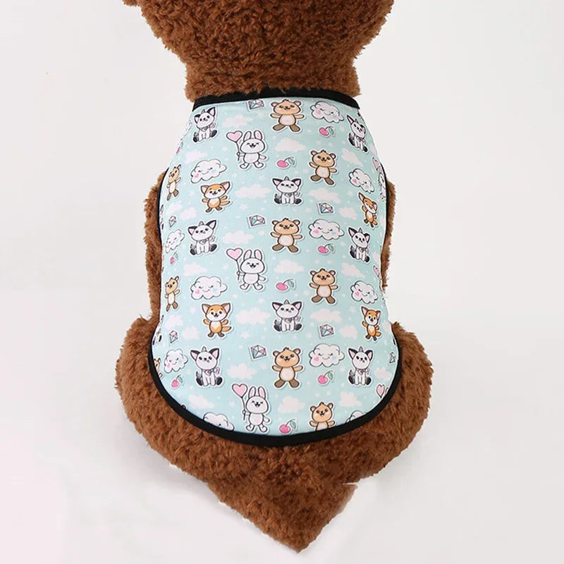 Summer Sphynx Cat Clothes Cute Print Pet Vest Shirt for Cats Gotas Kitten Kedi Shirts mascotas Dog Clothing ropa para gato