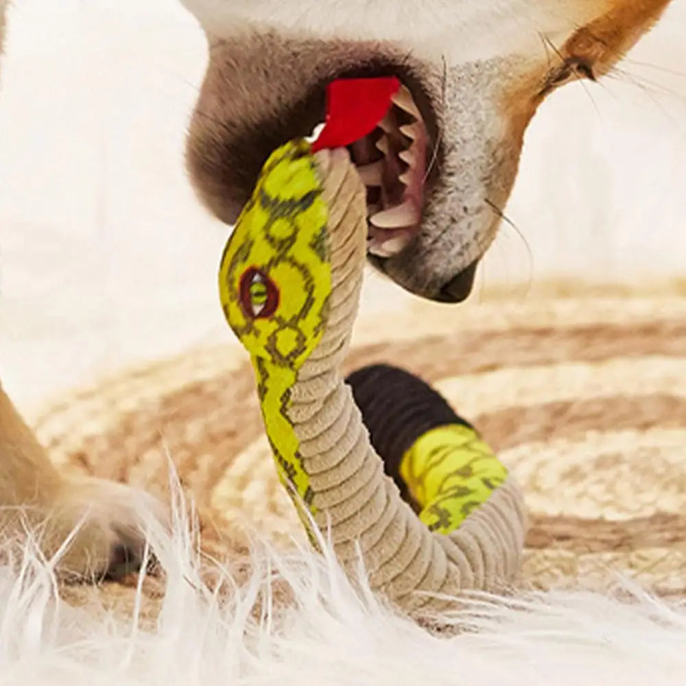 Squeaky Snake Dog Toy Plush Cute Dog Chewing Toy Stuffed Animal Bite-resistant Sounding Paper Animals Chew Toy For Puppy Dogs