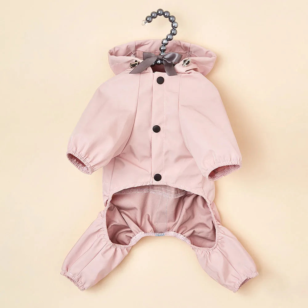 Dog Raincoat Quick Dry Pet Reflective & Adjustable Rain Poncho Jacket Waterproof & Windproof Puppy Hooded Cloak 4 Legs Raincoat
