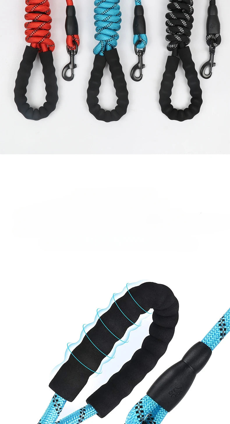 Pet Reflective Leash Nylon Round Leash Explosionproof Punch Leash Dog Walking Round Leash Without Strangulation