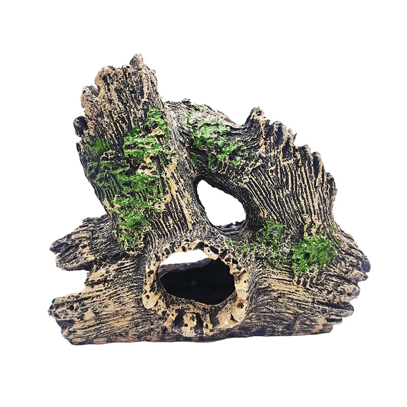 Artificial Aquarium Decoration Resin Tree Root Aquatic Fish Tank Ornament Decor Tree Hole Crystal Shrimp Dodge Breeding House