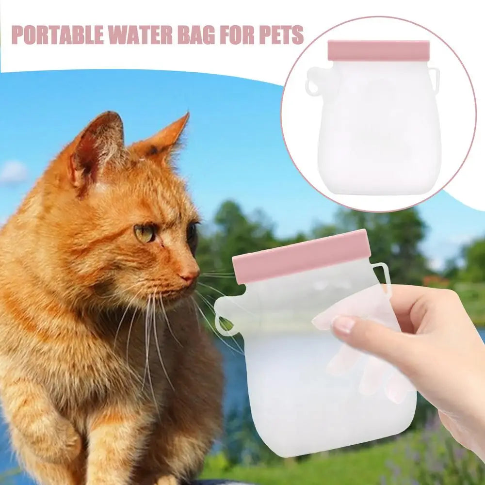 320ml Portable Dog Drinking Feeder Leak Proof Pet Silicone Water Pouches Pet Water Supplies for Dogs Cats Hiking Camping
