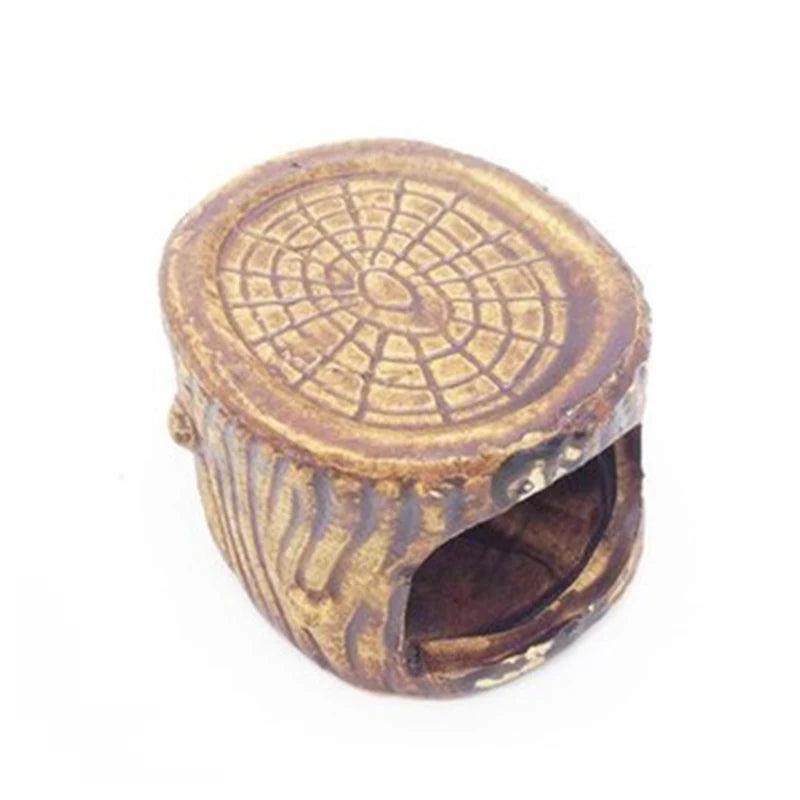 1Pcs Ceramic Aquarium Decoration Fish Shrimps Shelter House Pottery Scorpion House Canister Simulation Stone Fish Tank Decors
