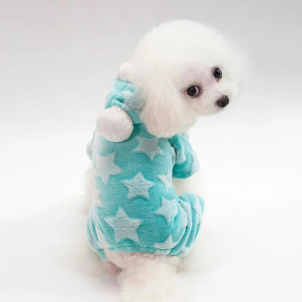 Soft Dog Pajamas Pjs Small Dogs Sweater Warm Doggy Winter Clothes Puppy Jumpsuit Flannel Onesie for Chihuahua Pet Cat Clothing