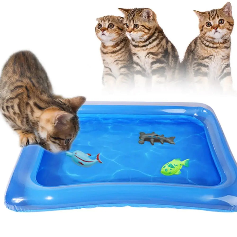 Thickened Sensor Water Play Mat Water Sense Play Mat Cats Play Summer Entertained Fish Pet Pet With Mat Mat Keeps Water C7F9