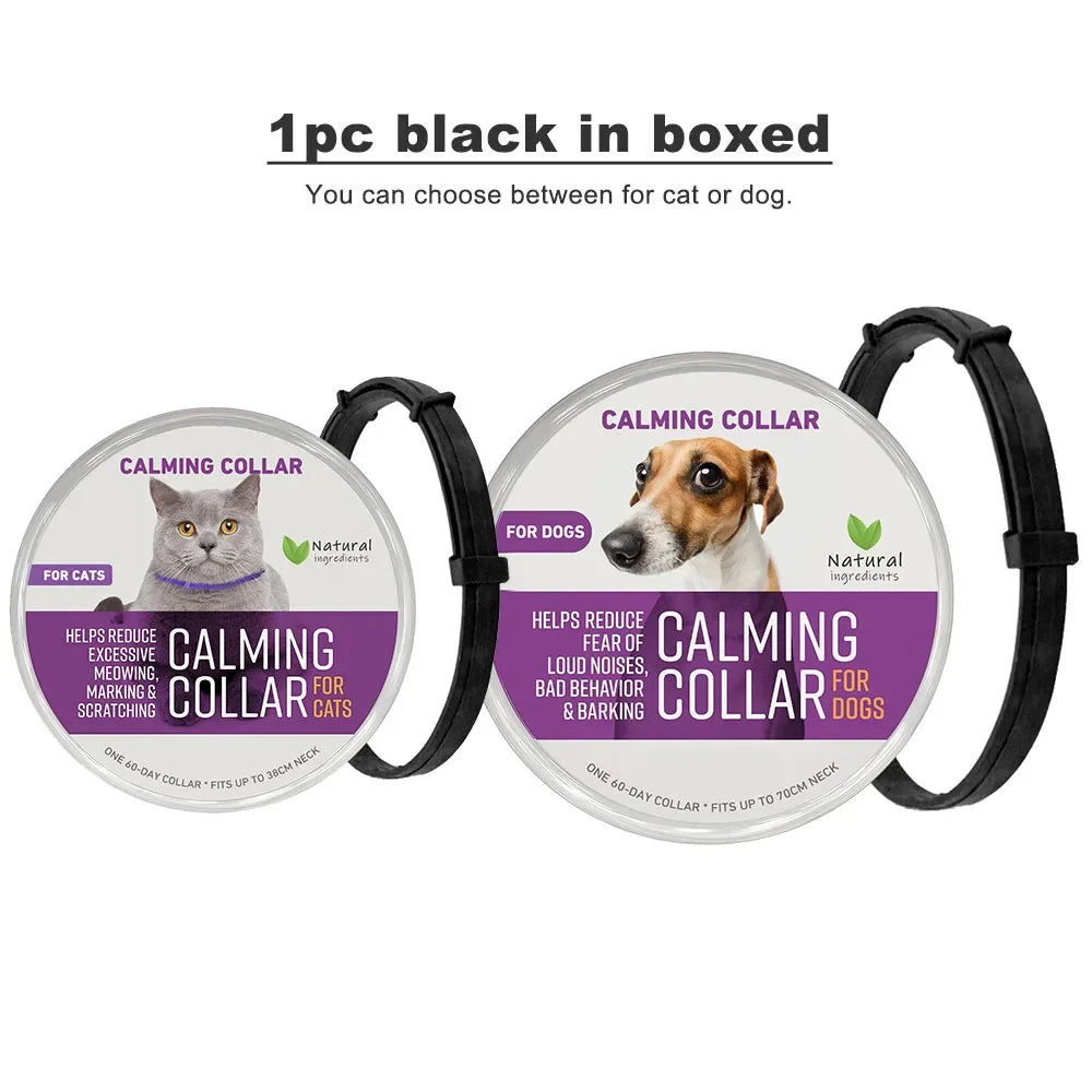 38/70cm Dog Calming Collar Pet Cat Anxiety Reducing Pheromone Collar for Dogs Releases Pheromones for 60Days Helps Calm for Dogs