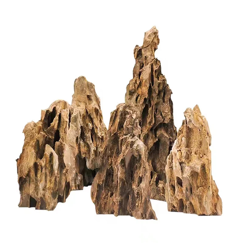 Natural Aquarium Decoration Stone Rockery Landscaping Fish Tank Porous Pine Stone Beautiful Landscape Good for Plants Growth