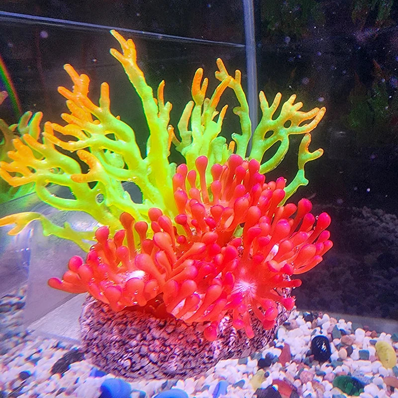 Artificial Silicone Underwater Coral Aquarium Fish Tank Simulation Decoration Aquarium Backgrounds Plants Water Grass Decora