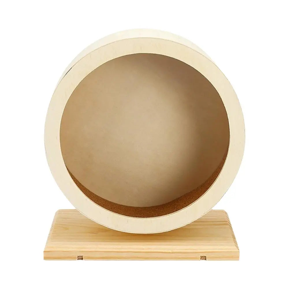 Hamster Running Wheel Golden Bear Mute Wooden Belt Bracket With Cork Pad Roller Sports Golden Bear Landscaping Pet Supplies