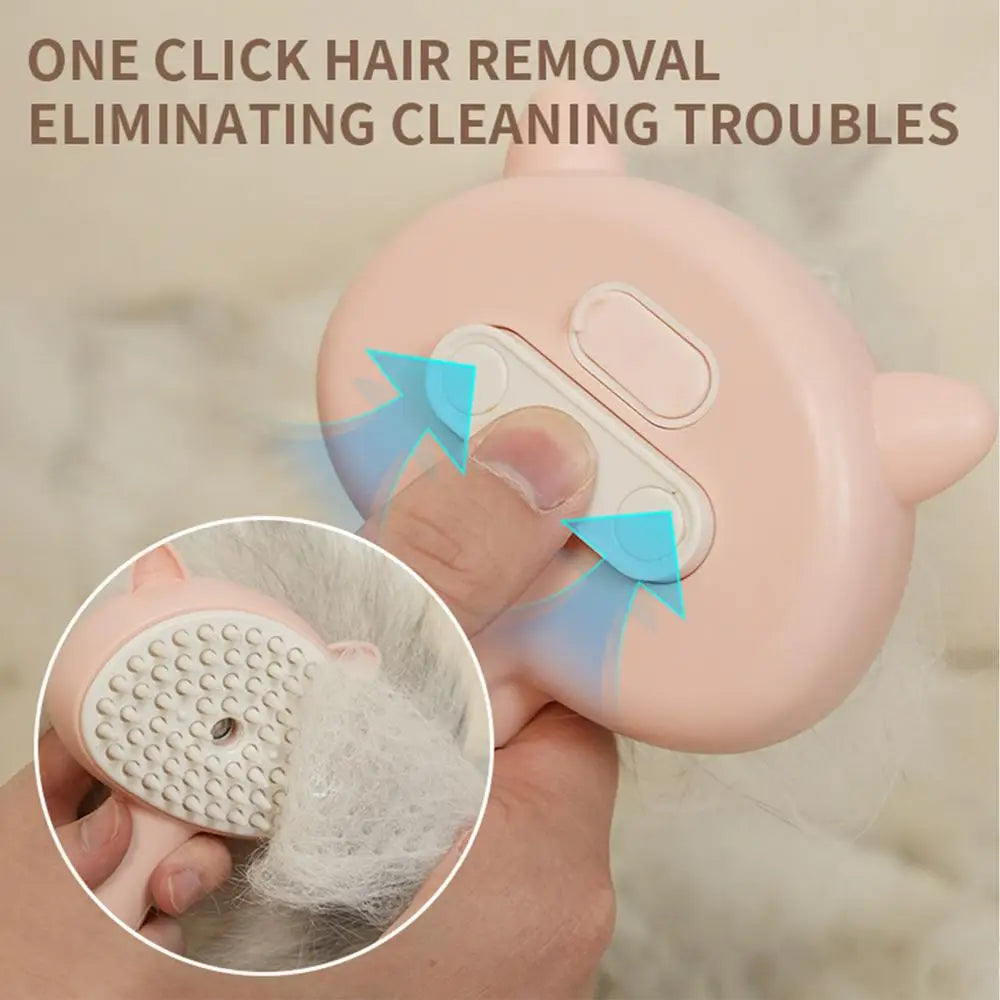 Steam Brush for Cats Rechargeable Handheld Electric Grooming Steam Brush Massage Brush with Ergonomic Handle 150mAh Battery